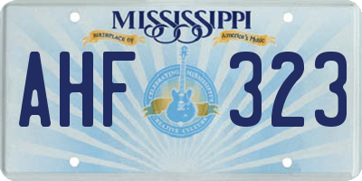 MS license plate AHF323