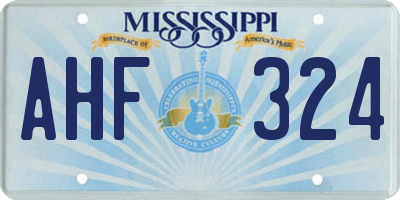 MS license plate AHF324