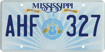 MS license plate AHF327