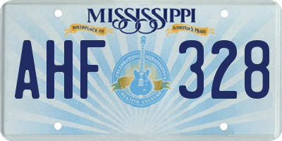 MS license plate AHF328