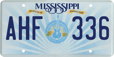 MS license plate AHF336