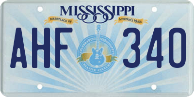 MS license plate AHF340