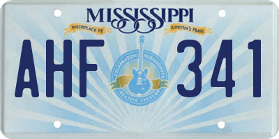 MS license plate AHF341