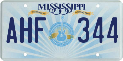MS license plate AHF344