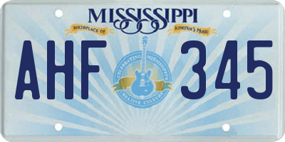 MS license plate AHF345