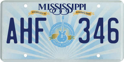 MS license plate AHF346
