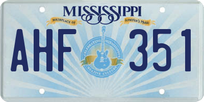 MS license plate AHF351