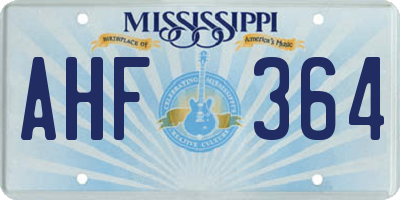 MS license plate AHF364