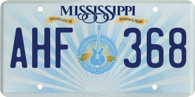 MS license plate AHF368