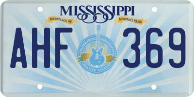 MS license plate AHF369