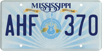 MS license plate AHF370