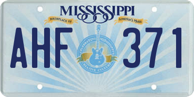 MS license plate AHF371
