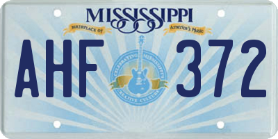 MS license plate AHF372