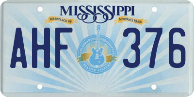 MS license plate AHF376