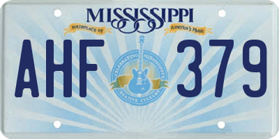 MS license plate AHF379