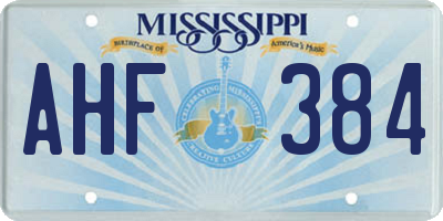 MS license plate AHF384