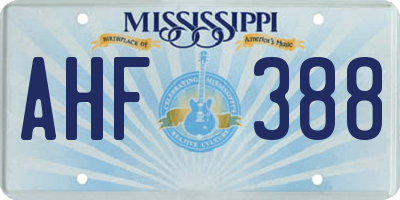 MS license plate AHF388