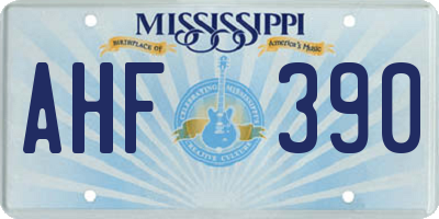 MS license plate AHF390