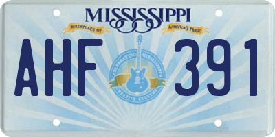 MS license plate AHF391