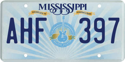 MS license plate AHF397