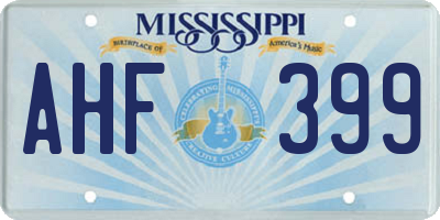 MS license plate AHF399