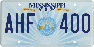 MS license plate AHF400