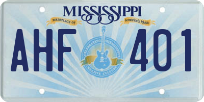 MS license plate AHF401