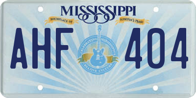 MS license plate AHF404