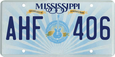MS license plate AHF406