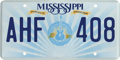 MS license plate AHF408