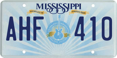 MS license plate AHF410