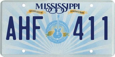 MS license plate AHF411