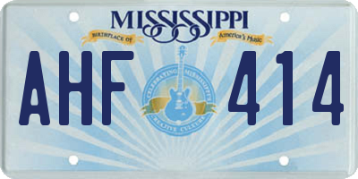 MS license plate AHF414
