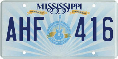 MS license plate AHF416