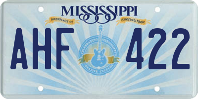 MS license plate AHF422