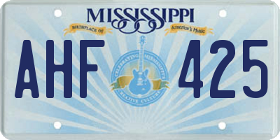 MS license plate AHF425