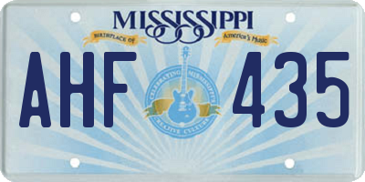 MS license plate AHF435