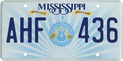MS license plate AHF436