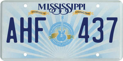 MS license plate AHF437