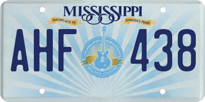 MS license plate AHF438