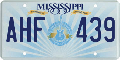 MS license plate AHF439