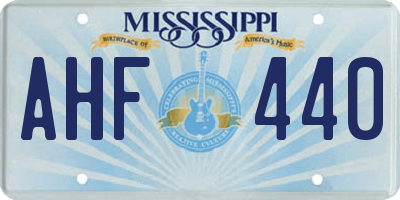 MS license plate AHF440