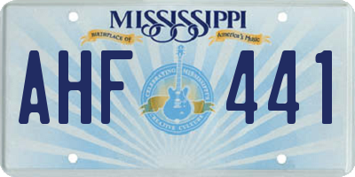 MS license plate AHF441