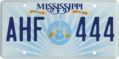MS license plate AHF444
