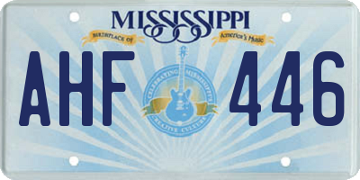 MS license plate AHF446