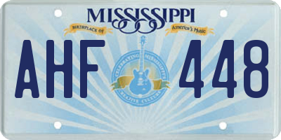 MS license plate AHF448