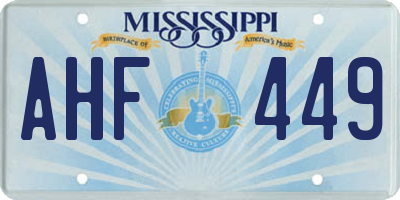 MS license plate AHF449