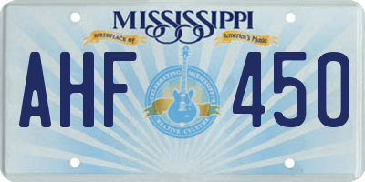 MS license plate AHF450