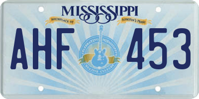 MS license plate AHF453