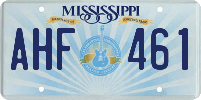 MS license plate AHF461